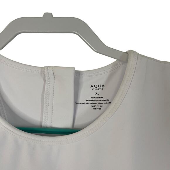 NWT Aqua Athletic Women's white workout training romper with dress overlay- XL - Picture 7 of 9
